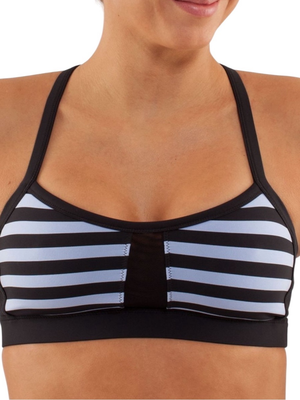 Lululemon Flow Y Bra- Striped Athletic Sports Bra- Size 6